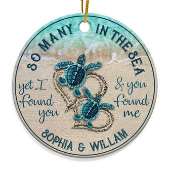 So Many In The Sea Sea Turtle Custom Ornament - Couples Gift - Thegiftio UK