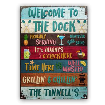 Welcome To Our Dock Personalized Metal Sign - Gift for Home - Thegiftio UK