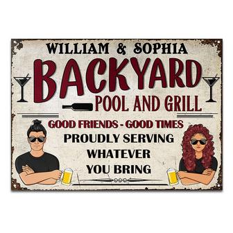 Proudly Serving Personalized Metal Sign - Gift for Backyard - Thegiftio UK