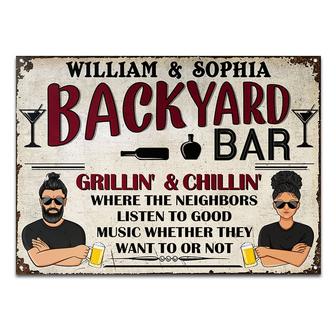 Backyard Bar Neighbors Listen To Good Music Custom Metal - Thegiftio UK