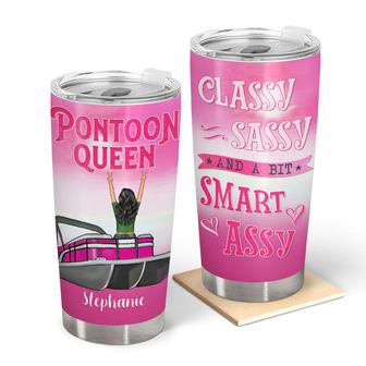 Pontoon Queen Classy Personalized Tumbler - Gift for Couples - Thegiftio UK