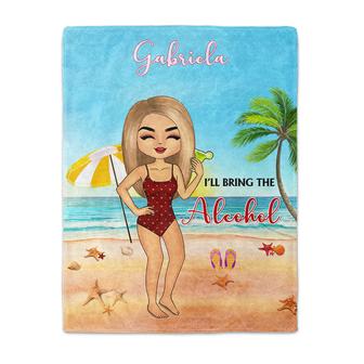I'll Bring The Booze - Gift For Besties - Personalized Custom Fleece Blanket - Thegiftio UK