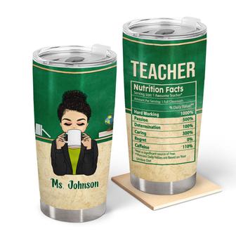 Teacher Nutrition Facts Custom Tumbler - Gift for Teachers - Thegiftio UK