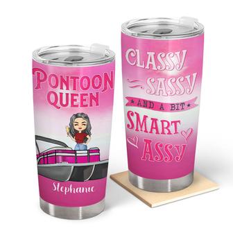 Pontoon Queen Classy Sassy Smart Custom Tumbler - Gift - Thegiftio UK