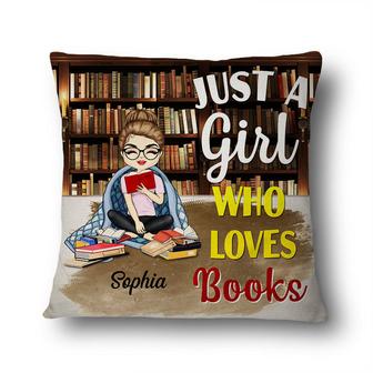 Just A Girl Who Loves Books Personalized Pillow - Thegiftio UK