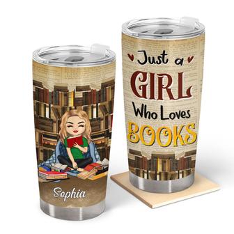 Just A Girl Who Loves Books Personalized Tumbler - Thegiftio UK