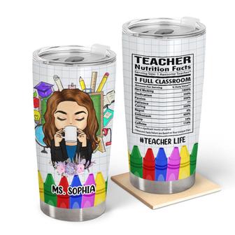 Nutrition Fact Personalized Tumbler - Gift for Teachers - Thegiftio UK