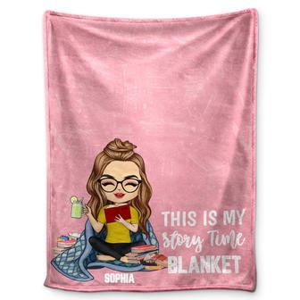 This is My Story Time Blanket - Book Reading Gift - Personalized Custom Fleece Blanket - Thegiftio UK