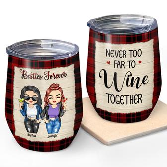 Best Friends Never Too Far Custom Tumbler - Gift for BFF - Thegiftio UK