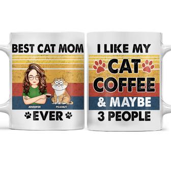 I Like My Cat Coffee And Maybe 3 People Custom Mug - Thegiftio UK