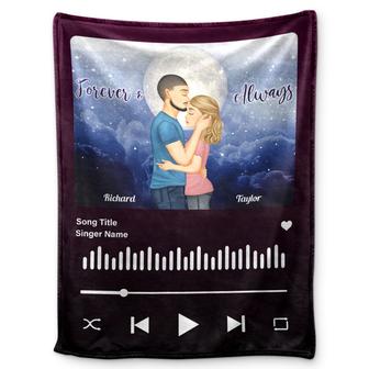 Forever & Always No Returns Or Refunds - Gift For Couples - Personalized Fleece Blanket - Thegiftio UK