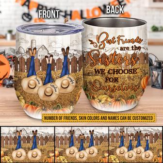 Pumpkin Patch Bestie Custom Wine Tumbler - Best Friend Gift - Thegiftio UK