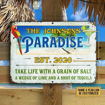 Paradise Parrot Take Life Custom Metal Sign - Gift for Home - Thegiftio UK
