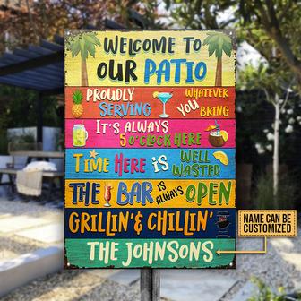 Patio Bar Grilling Welcome To Custom Metal Sign - Home Gift - Thegiftio UK