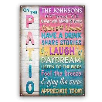 Patio Gather With Friends Family Custom Metal Sign - Gift - Thegiftio UK