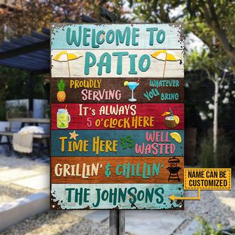 Patio Proudly Serving Custom Metal Sign - Gift for Home - Thegiftio UK