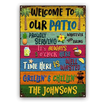 Patio Proudly Serving Whatever Custom Metal Sign - Gift - Thegiftio UK