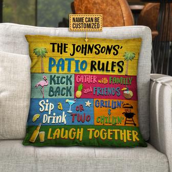 Patio Rules Kick Back Personalized Pillow - Gift for Home - Thegiftio UK
