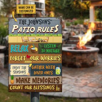 Patio Rules Make Memories Custom Metal Sign - Gift for Home - Thegiftio UK