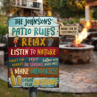 Patio Rules Relax Make Memories Custom Metal Sign - Gift - Thegiftio UK