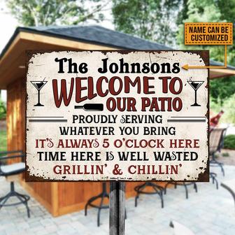 Patio Welcome Grilling Time Custom Metal Sign - BBQ Gift - Thegiftio UK