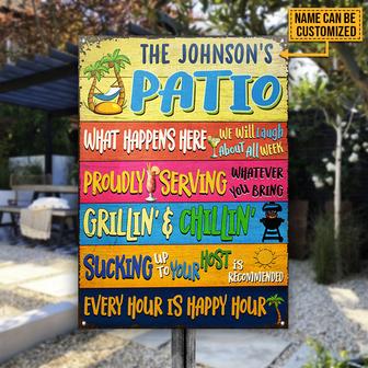 Patio What Happens Here Custom Metal Sign - Gift for Friends - Thegiftio UK