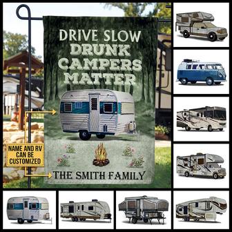 Drunk Camper Matter Personalized Flag - Gift for Campers - Thegiftio UK