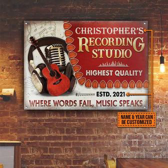 Personalized Acoustic Guitar Custom Metal Sign - Music Gift - Thegiftio UK