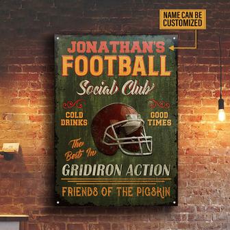 Personalized American Football Social Club Metal Sign - Thegiftio UK
