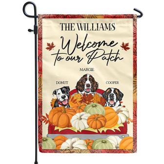 Autumn Dog Welcome Personalized Flag - Gift for Dog Lovers - Thegiftio UK