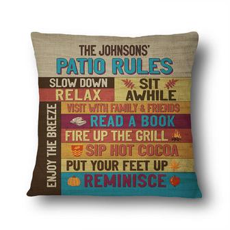Autumn Patio Rules Enjoy The Breeze Custom Pillow - Gift - Thegiftio UK