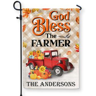 Autumn Pumpkin Bless The Farmer Custom Flag - Gift for Home - Thegiftio UK