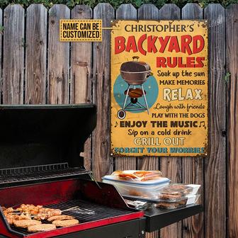 Personalized BBQ Backyard Custom Metal Sign - Thegiftio UK