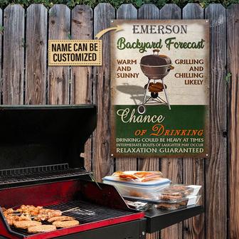 Personalized BBQ Backyard Forecast Metal Sign - Gift for Him - Thegiftio UK