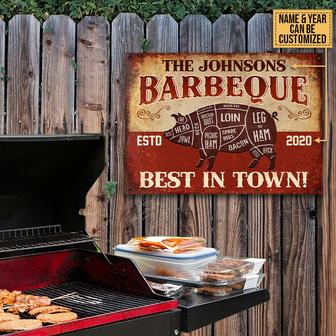Personalized BBQ Best In Town Metal Sign - Gift for Friends - Thegiftio UK