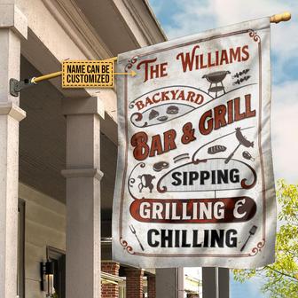 Personalized BBQ Chilling Custom Flag - Gift for BBQ Lovers - Thegiftio UK