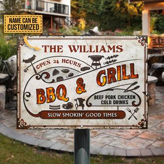 Personalized BBQ Grilling Slow Smokin Metal Sign - Thegiftio UK