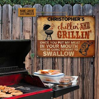 BBQ Once You Put My Meat Custom Metal Sign - Gift for Him - Thegiftio UK