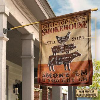 Personalized BBQ Smokehouse Smoke 'Em Flag - Thegiftio UK