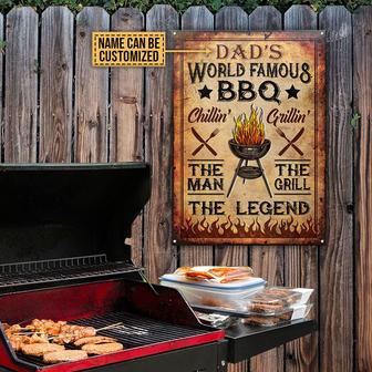 Personalized BBQ World Famous Vintage Metal Sign - Thegiftio UK