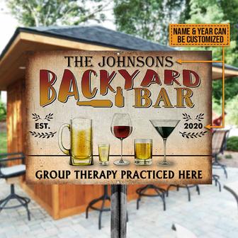 Backyard Bar Group Therapy Custom Metal Sign - Thegiftio UK