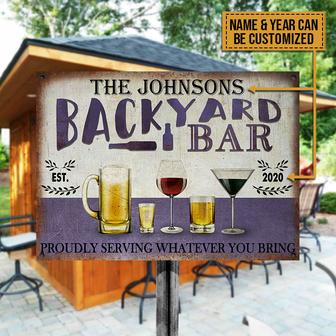 Personalized Backyard Bar Proudly Serving Whatever Metal - Thegiftio UK