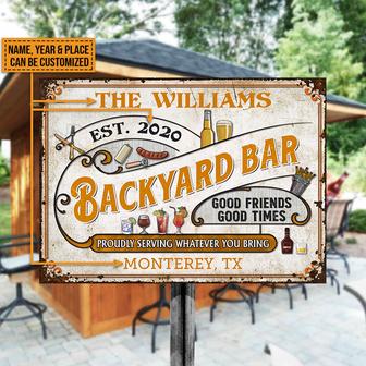 Personalized Backyard Bar Metal Sign - Gift for Home - Thegiftio UK
