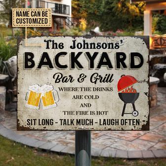 Personalized Backyard Grilling Metal Sign - BBQ Lovers Gift - Thegiftio UK