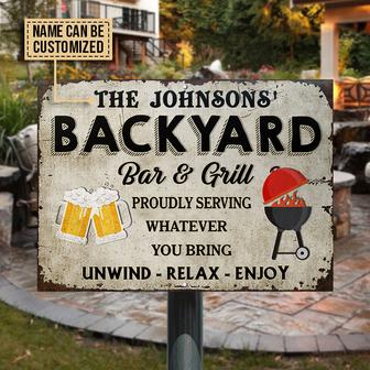 Backyard Grilling Whatever You Bring Custom Metal Sign - Thegiftio UK