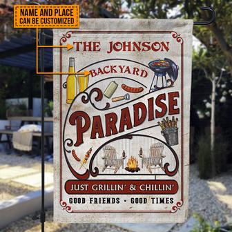 Backyard Paradise Just Grilling Custom Flag - Gift for BBQ - Thegiftio UK