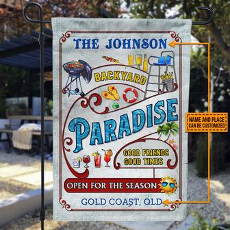 Backyard Paradise Open For The Season Custom Flag - Gift - Thegiftio UK