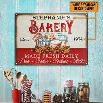 Personalized Baking Made Fresh Custom Metal Sign - Thegiftio UK