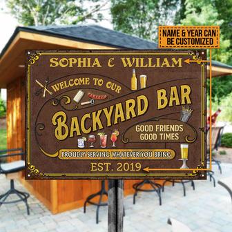 Personalized Backyard Bar Metal Sign - Gift for Home Bar - Thegiftio UK