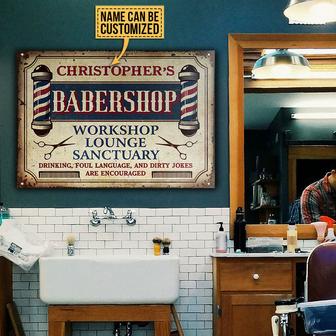 Barber Foul Language Custom Metal Sign - Gift for Barbers - Thegiftio UK
